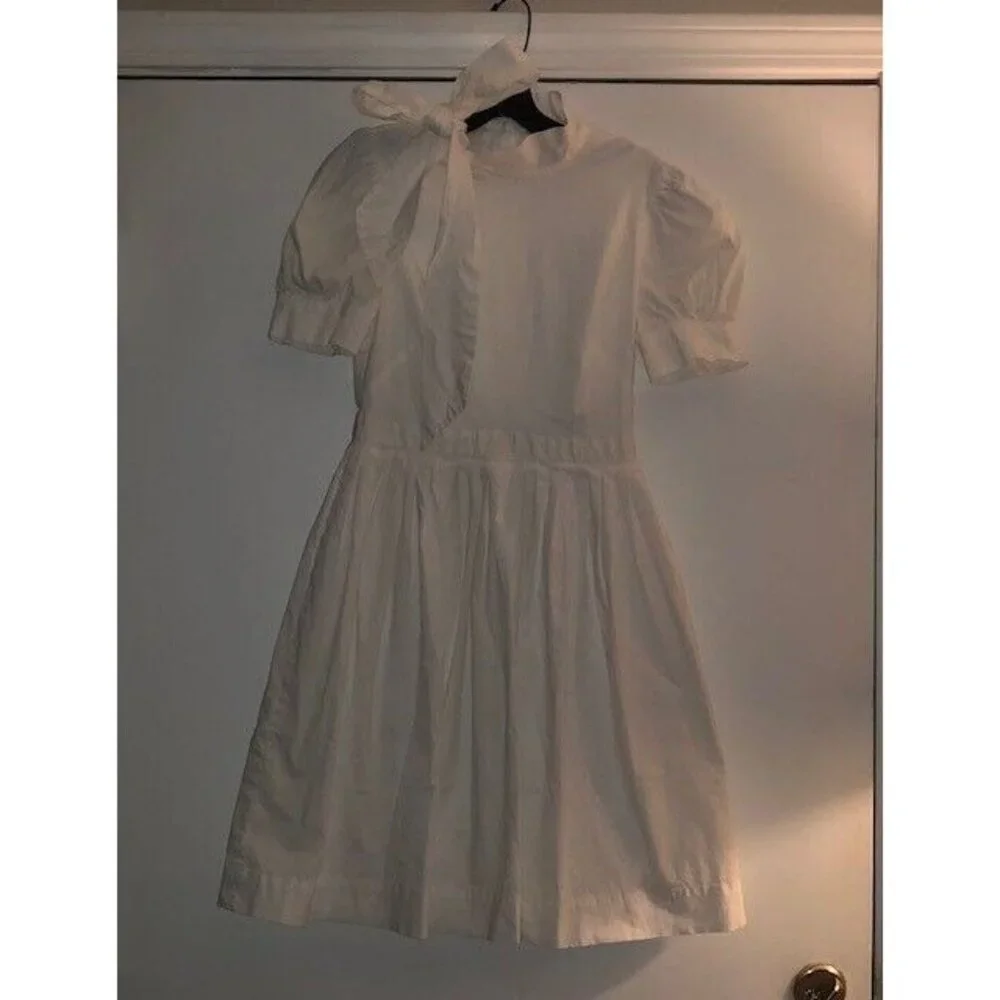 PRE-OWNED GIRL MEETS GLAM COLLECTION HANNA PUFF SLEEVE COTTON POPLIN DRESS SZ 6 - Picture 9 of 10